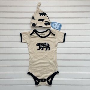 LITTLE BLUE HOUSE by HATLEY NWT Boys Bear Naked Hat Onesie Gift Set
